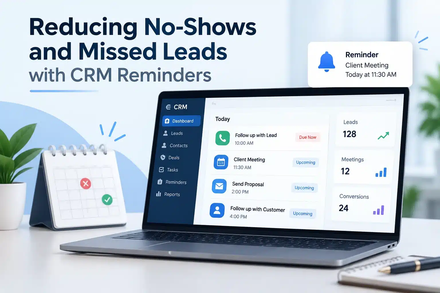 Reducing No Shows & Missed Leads with CRM Reminders
